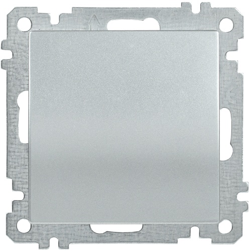 Выключатель 1-клавишный ВС10-1-0-Б 10А BOLERO серебряный | код EVB10-K23-10 | IEK